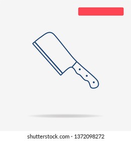 Meat cleaver knife icon. Vector concept illustration for design.