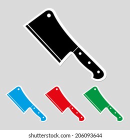 Meat cleaver knife - icon vector