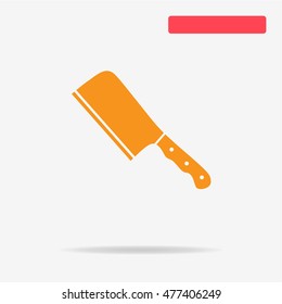 Meat cleaver knife icon. Vector concept illustration for design.