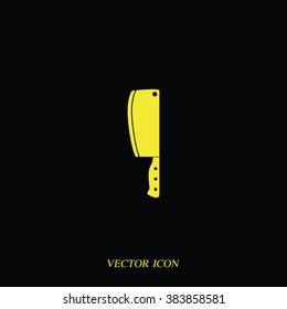 Meat cleaver knife illustration. Flat icon.