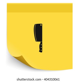 Meat cleaver knife illustration. Flat icon.