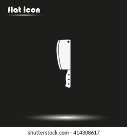 Meat cleaver knife illustration. Flat icon.