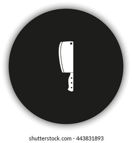 Meat cleaver knife illustration. Flat icon.