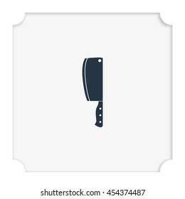 Meat cleaver knife illustration. Flat icon.