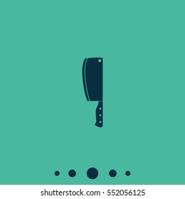 Meat cleaver knife illustration. Flat icon.