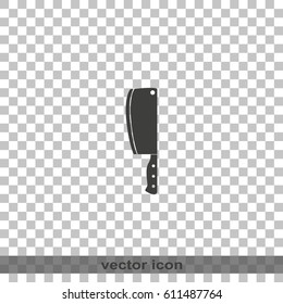 Meat cleaver knife illustration. Flat icon.