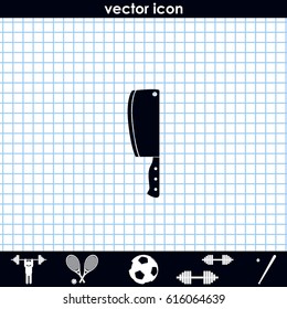 Meat cleaver knife illustration. Flat icon.