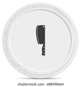 Meat cleaver knife illustration. Flat icon.