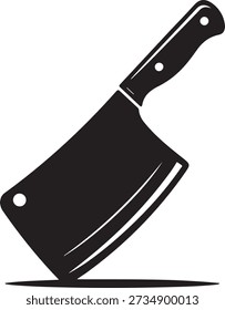 Meat cleaver knife silhouette vector illustration