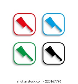 Meat cleaver knife - vector icon with shadow 