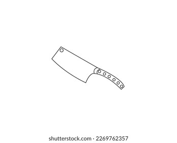 Meat cleaver knife vector icon. kitchen and butcher knife vector. Cartoon kitchen knife and butcher knife icon with on white background.