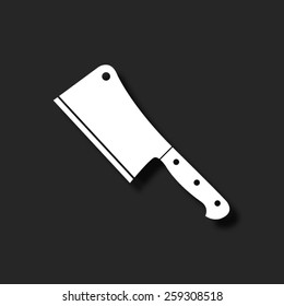  Meat Cleaver Knife   - Vector Icon With Shadow