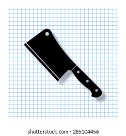 Meat cleaver knife - vector icon with shadow