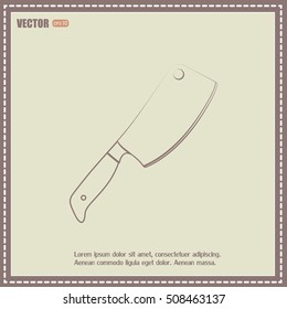 Meat cleaver knife - vector icon