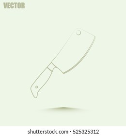 Meat cleaver knife - vector icon