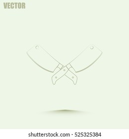 Meat cleaver knife - vector icon