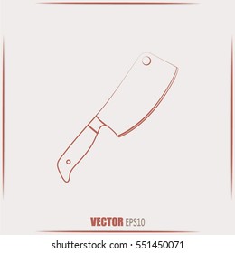 Meat cleaver knife - vector icon