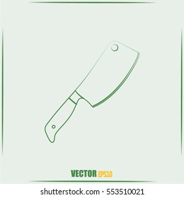 Meat cleaver knife - vector icon