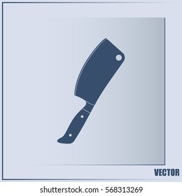 Meat cleaver knife - vector icon