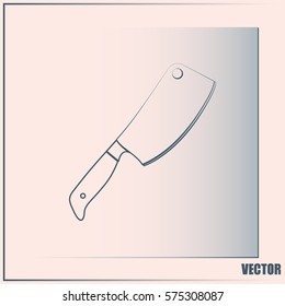 Meat cleaver knife - vector icon