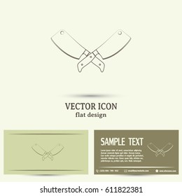 Meat cleaver knife - vector icon