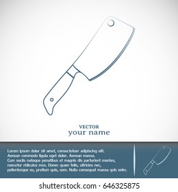 Meat cleaver knife - vector icon