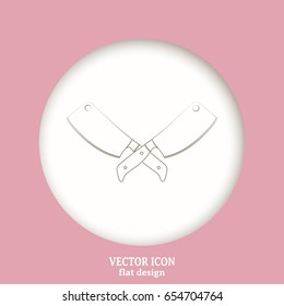 Meat cleaver knife - vector icon