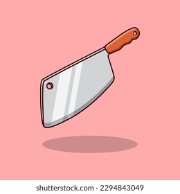 Meat cleaver knife vector illustration cartoon icon