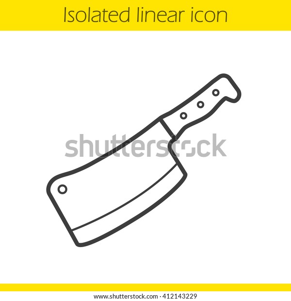 Meat Cleaver Linear Icon Kitchen Chopper Stock Vector (Royalty Free
