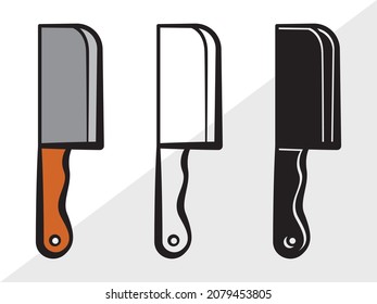 Meat Cleaver Printable Vector Illustration