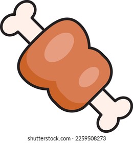 Meat  color line icon, perfect use for website, design, pattern, etc.