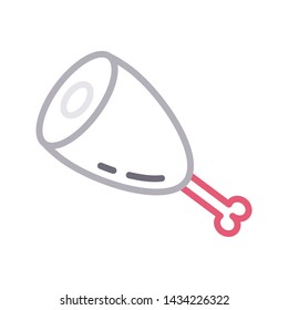 meat color line vector icon