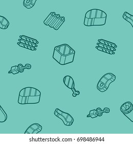 Meat color outline isometric pattern