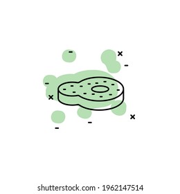 Meat with color shadow vector icon in agriculture set