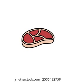 Meat colored vector icon on white background