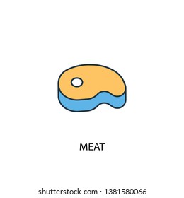 meat concept 2 colored line icon. Simple yellow and blue element illustration. meat concept outline symbol design