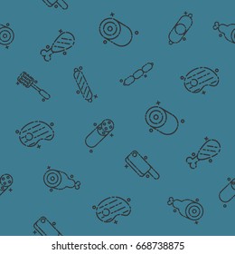 Meat concept icons pattern