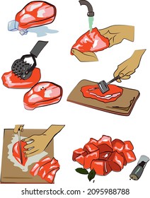 meat cook chef recipe instruction 