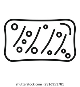 Vector de contorno del icono de la carne. Comida barbacoa. Carne de pollo