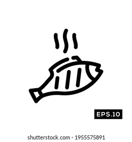 Meat cooking line icon vector. BBQ Icon vector illustration