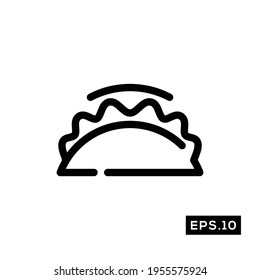 Vector de icono de la línea de cocción de carne. Ilustración vectorial del icono de la barbacoa