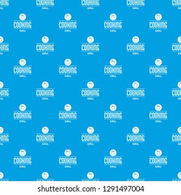 Meat cooking pattern vector seamless blue repeat for any use