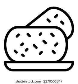 Meat croquette icon outline vector. Fried potato. Pork tempura