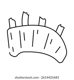 meat cube line icon vector. meat cube sign. isolated contour symbol black illustration