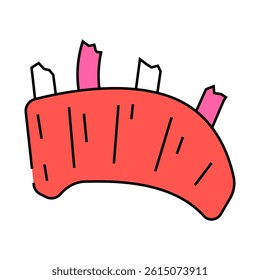 meat cube line icon vector. meat cube sign. isolated symbol illustration