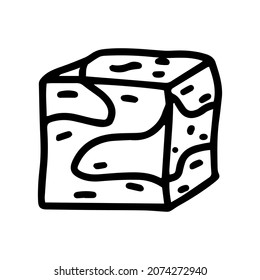 meat cube line vector doodle simple icon