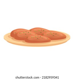 Meat culinary icon cartoon vector. Baked dish. Bean sauce