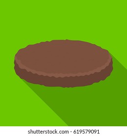 Meat cutlet for a hamburger. single icon in flat style vector symbol stock illustration.