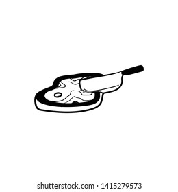 meat cutter knife doodle vector hand draw