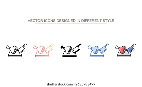 Meat Cutting icon design with white background stock illustration